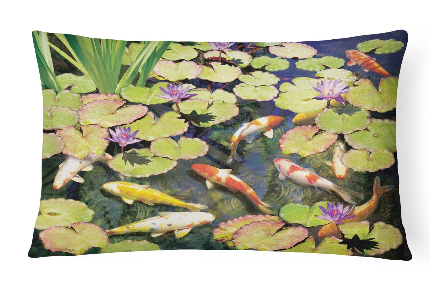 Koi Pond IV Canvas Fabric Decorative Pillow PRS4049PW1216 by Caroline's Treasures