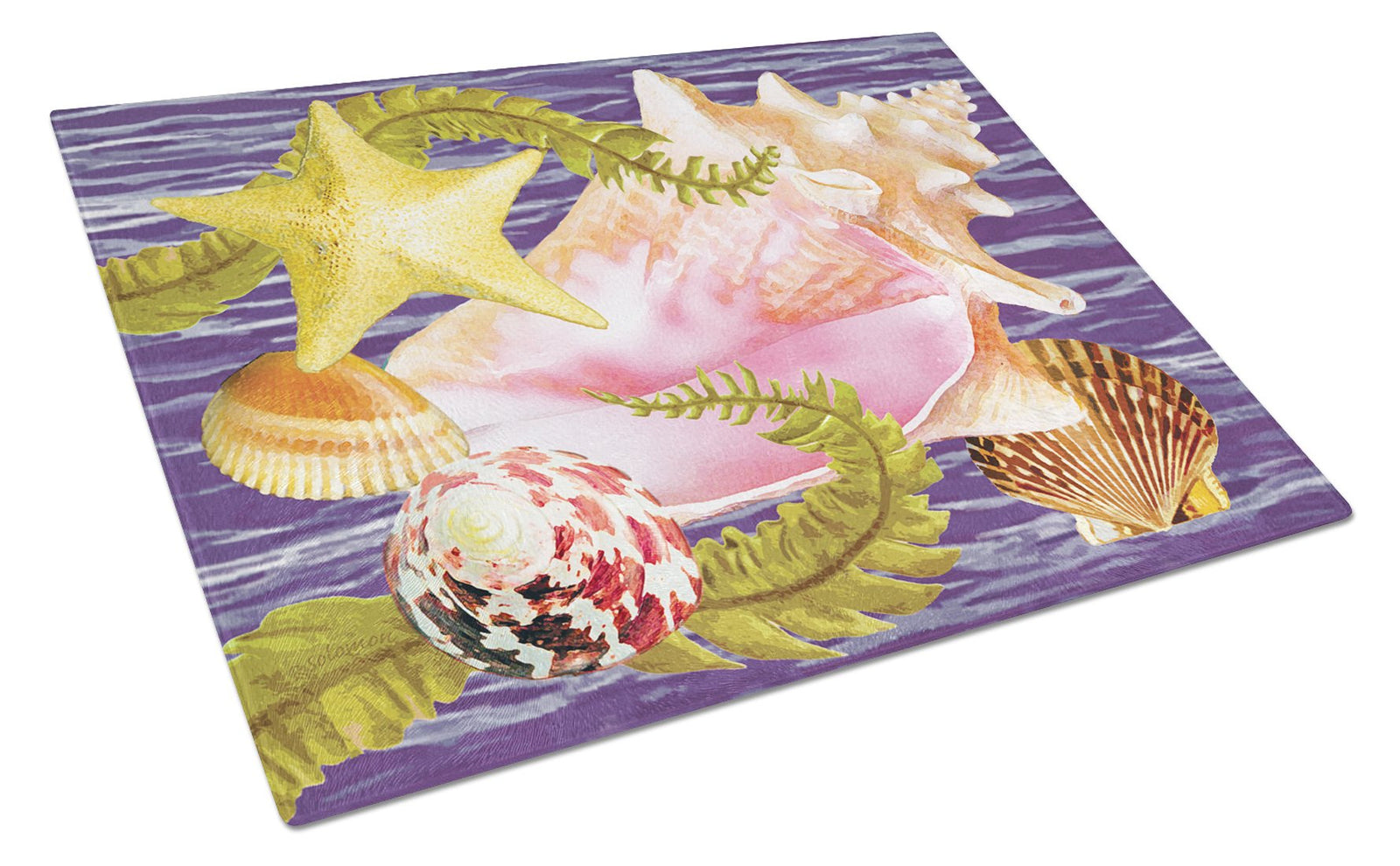 Conch And Starfish Glass Cutting Board Large PRS4058LCB by Caroline's Treasures