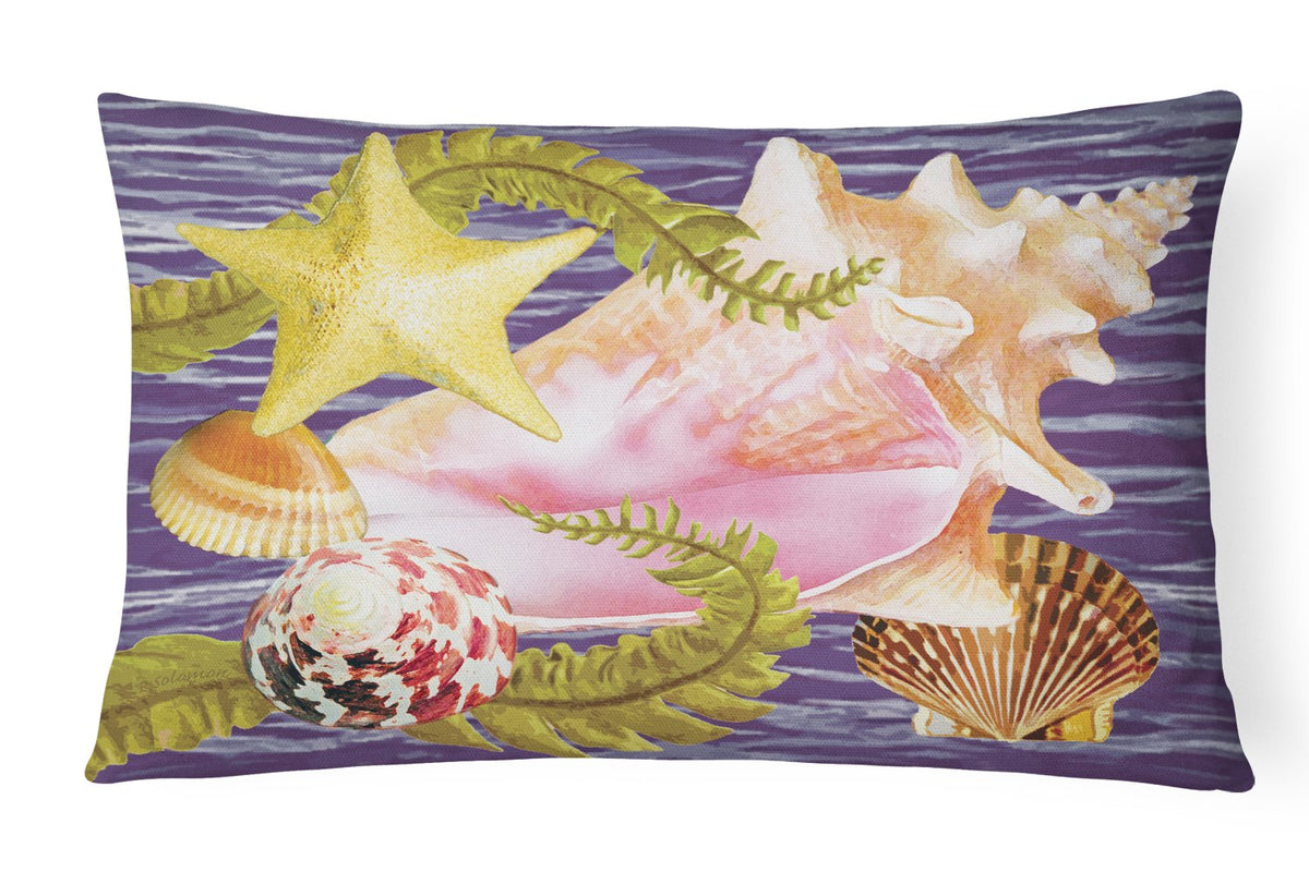 Conch And Starfish Canvas Fabric Decorative Pillow PRS4058PW1216 by Caroline&#39;s Treasures