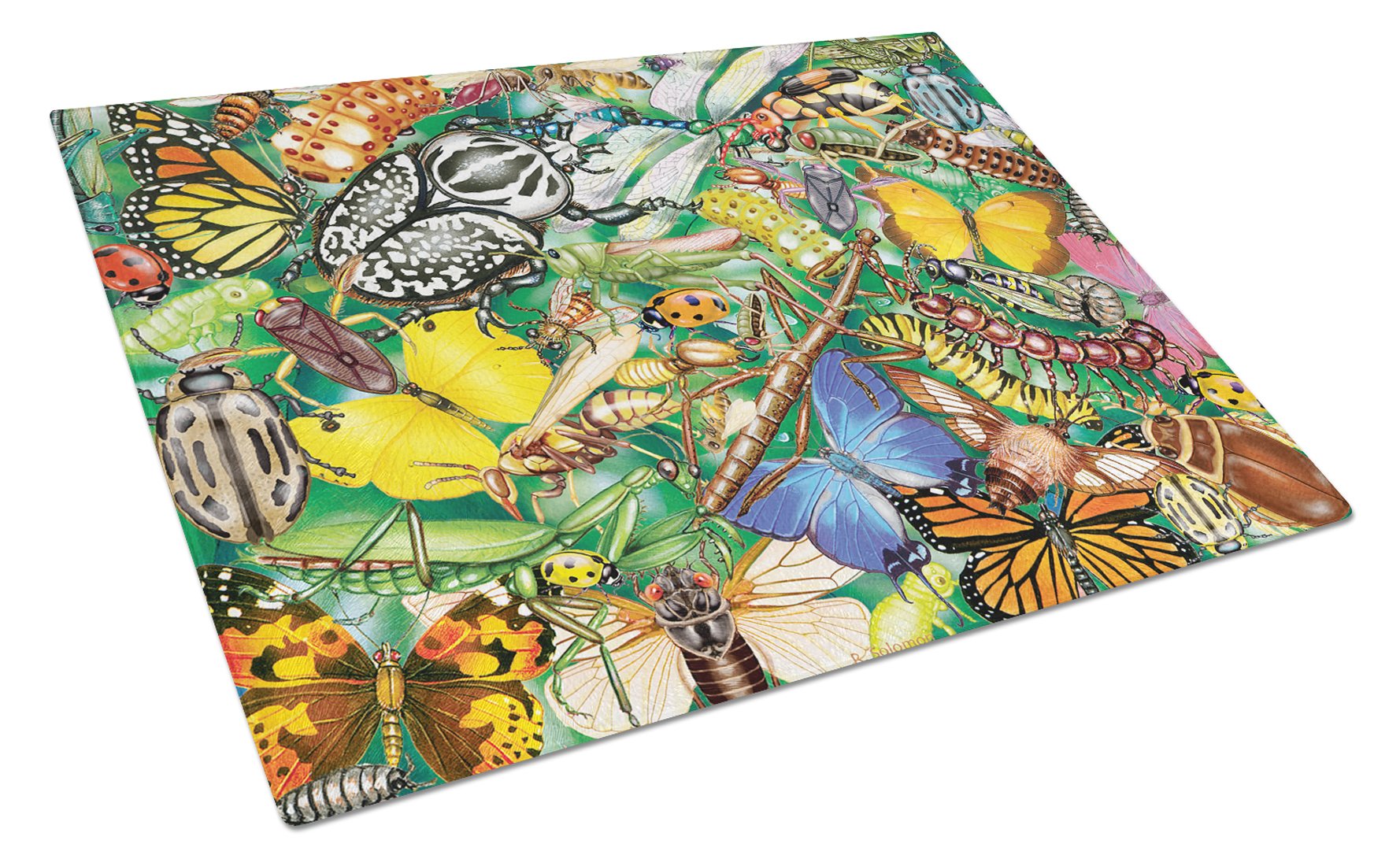 Insects & Butterflies Bug World Glass Cutting Board Large PRS4059LCB by Caroline's Treasures
