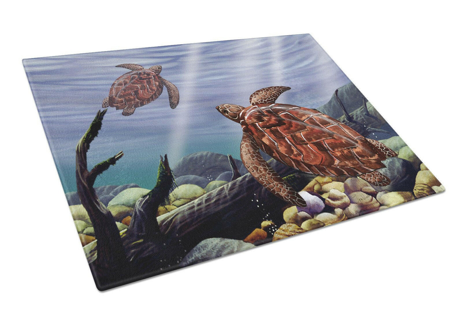 Sea Turtles Glass Cutting Board Large PTW2042LCB by Caroline's Treasures