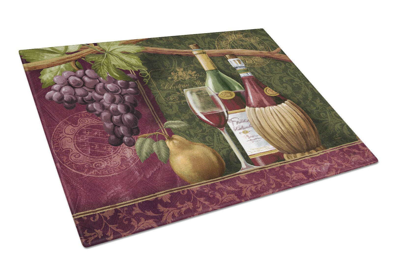 Wine Chateau Roma Glass Cutting Board Large PTW2044LCB by Caroline's Treasures