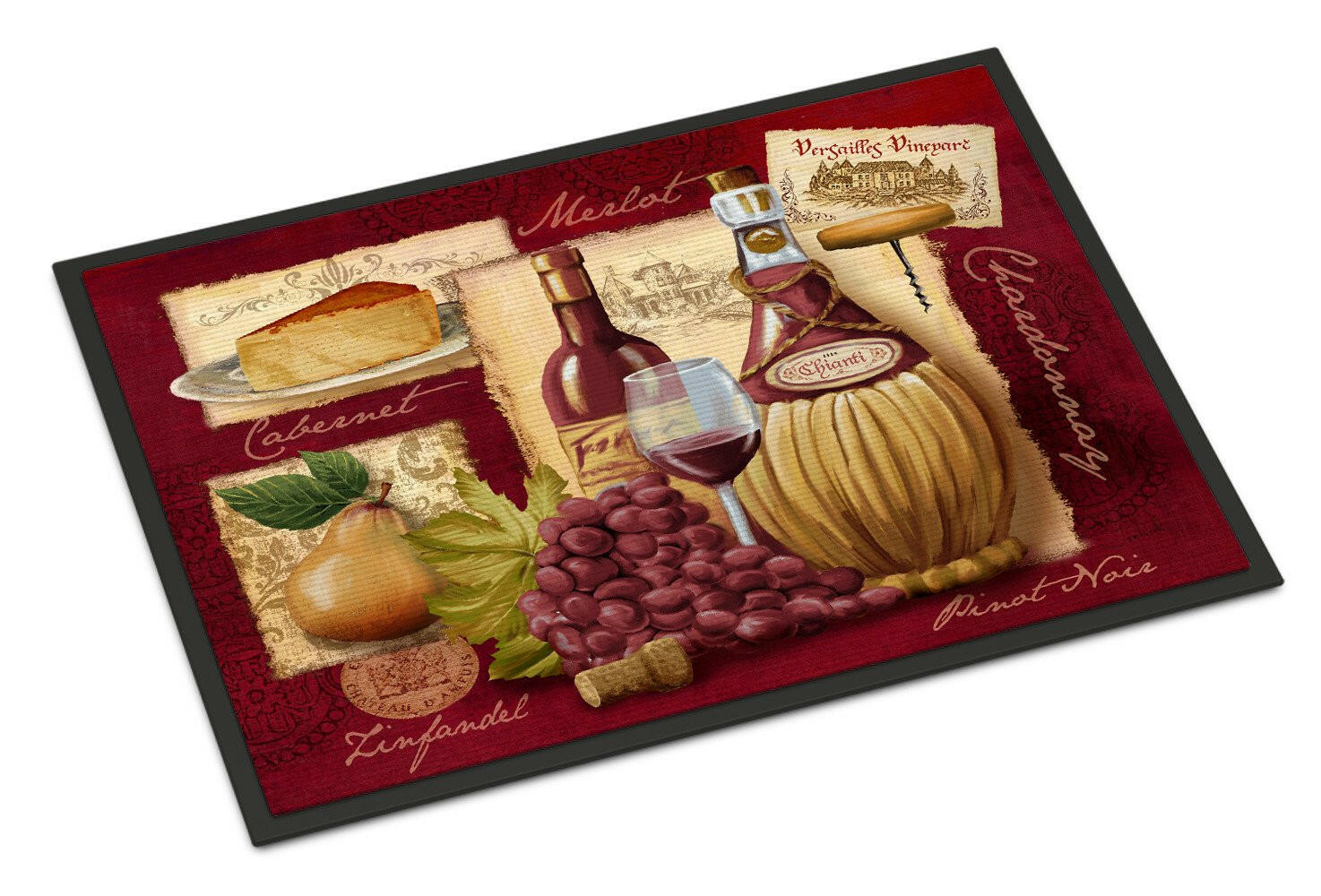Wine and Cheese Indoor or Outdoor Mat 18x27 PTW2046MAT - the-store.com