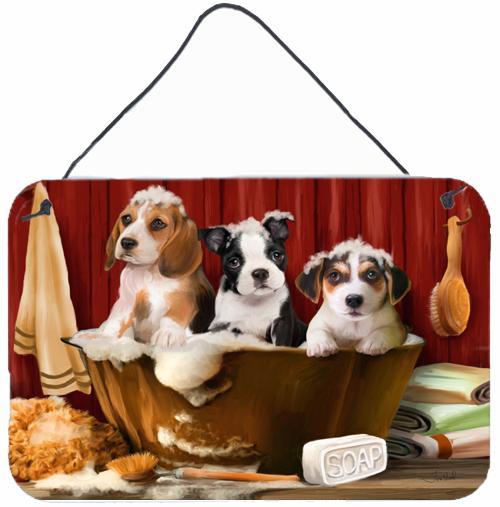 Beagle, Boston Terrier and Jack Russel in the Tub Wall or Door Hanging Prints PTW2047DS812 by Caroline's Treasures