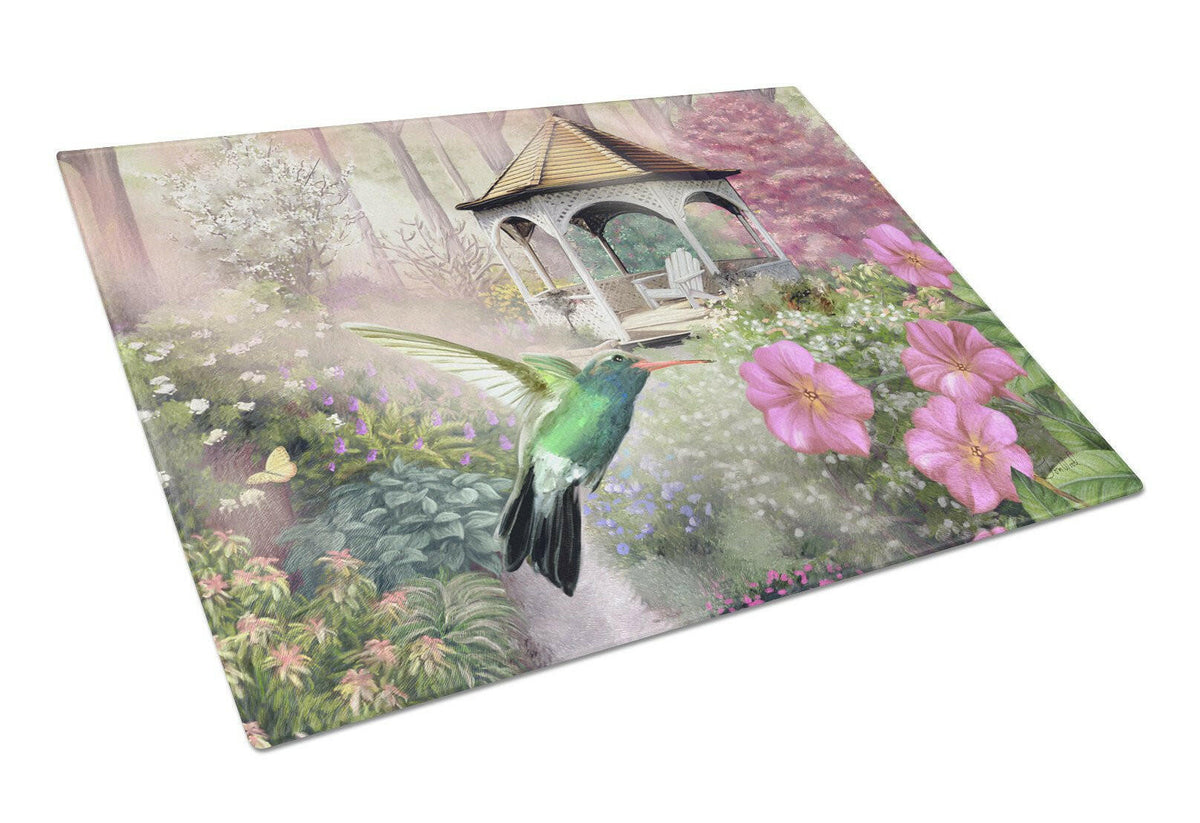 Garden Gazebo Hummingbird Glass Cutting Board Large PTW2052LCB by Caroline&#39;s Treasures