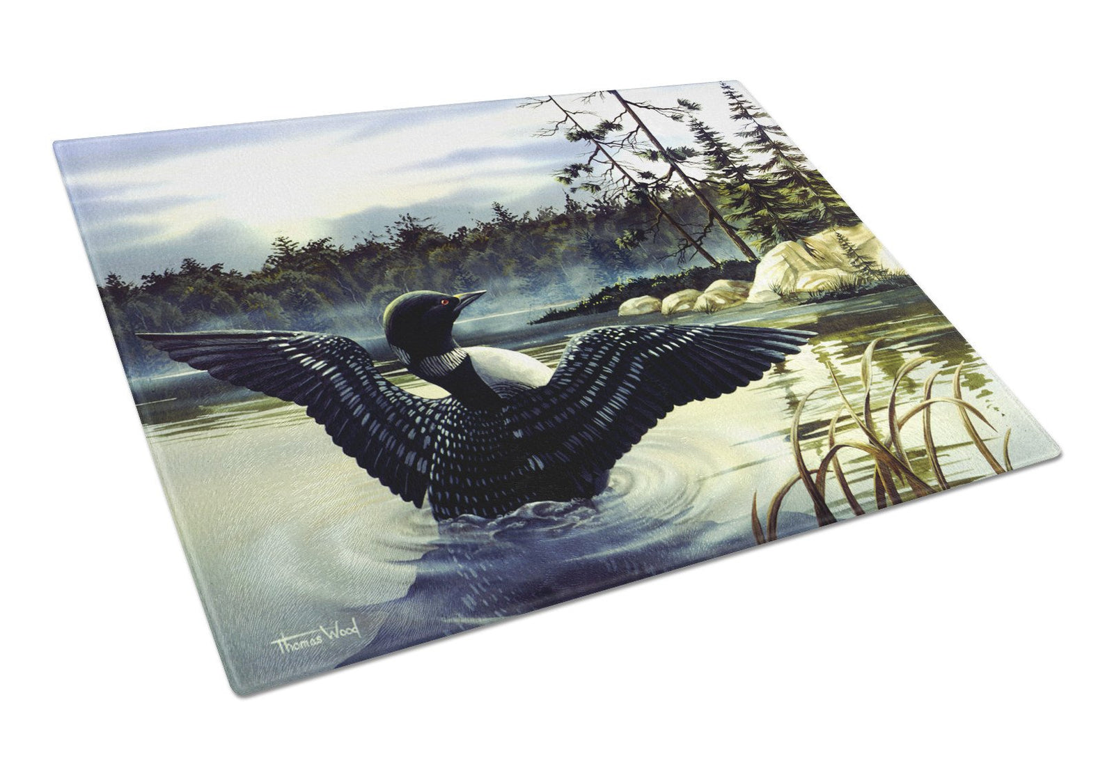 Loon Country Glass Cutting Board Large PTW2059LCB by Caroline's Treasures