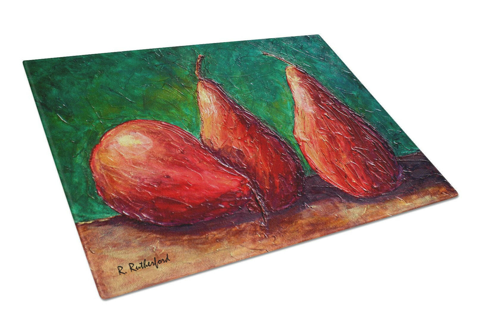 Pears Glass Cutting Board Large by Caroline's Treasures