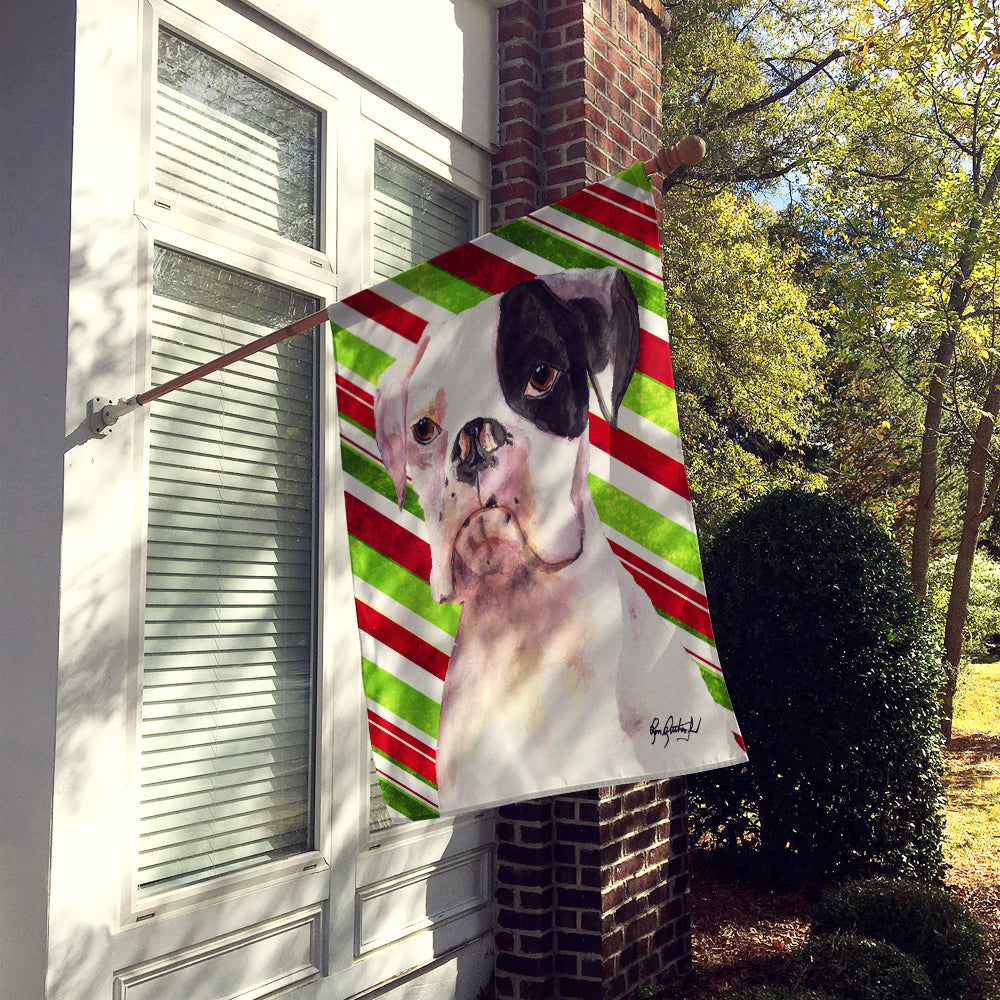 Cooper Candy Stripe Boxer Christmas Flag Canvas House Size RDR3002CHF