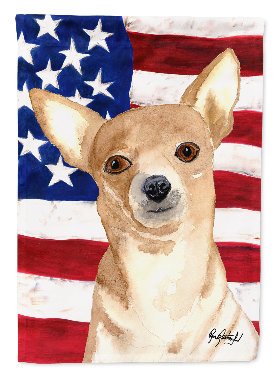 USA American Flag Chihuahua Flag Garden Size RDR3009GF