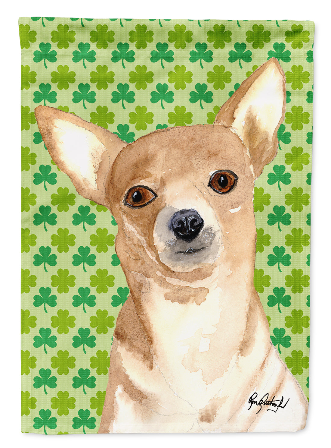Chihuahua St Patrick's Day Flag Canvas House Size RDR3013CHF
