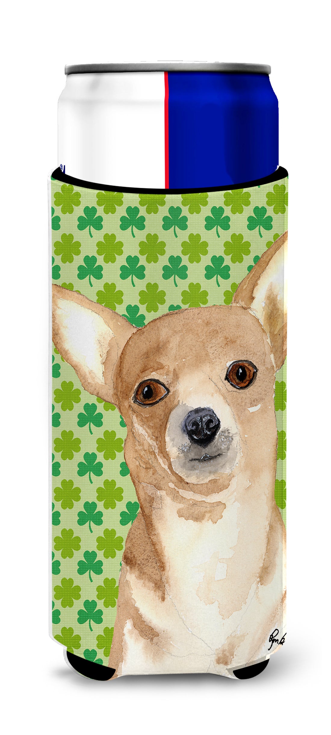 Chihuahua St Patrick's Day Ultra Beverage Insulators for slim cans  RDR3013MUK.