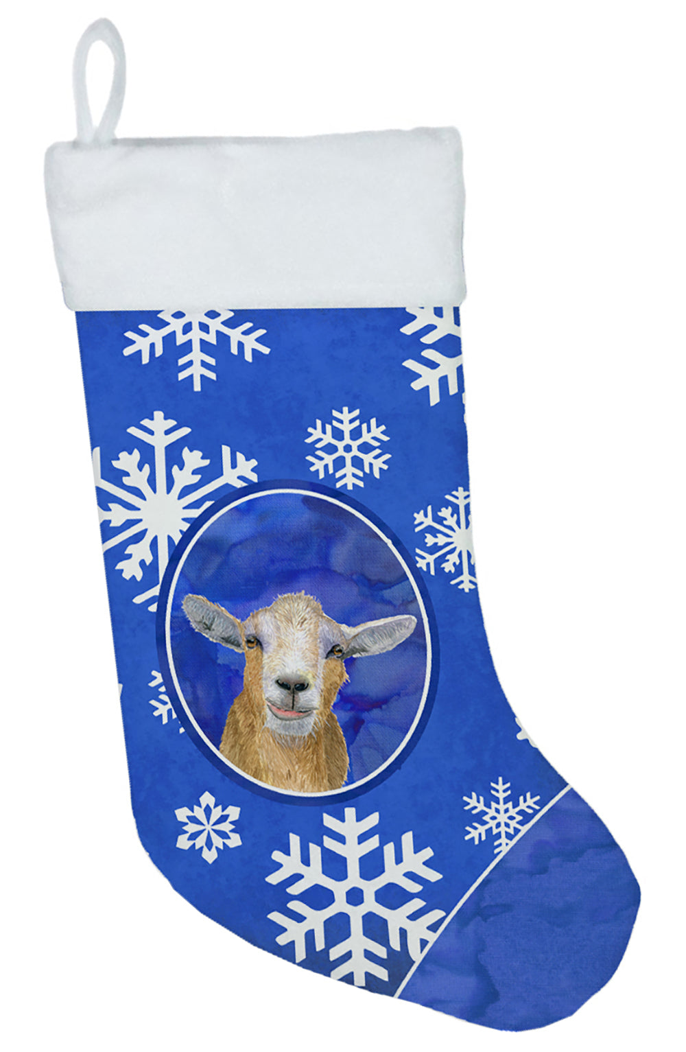 Goat Winter Snowflakes Holiday Christmas Stocking RDR3023-CS