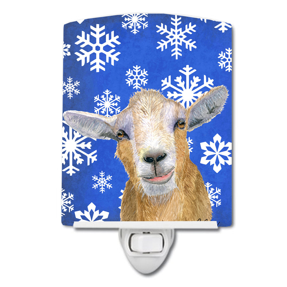 Goat Winter Snowflakes Holiday Ceramic Night Light RDR3023CNL - the-store.com