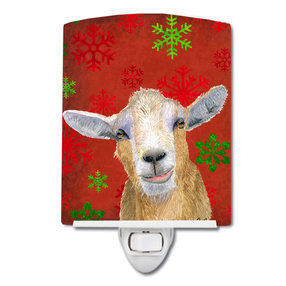 Goat Candy Cane Holiday Christmas Ceramic Night Light RDR3024CNL - the-store.com
