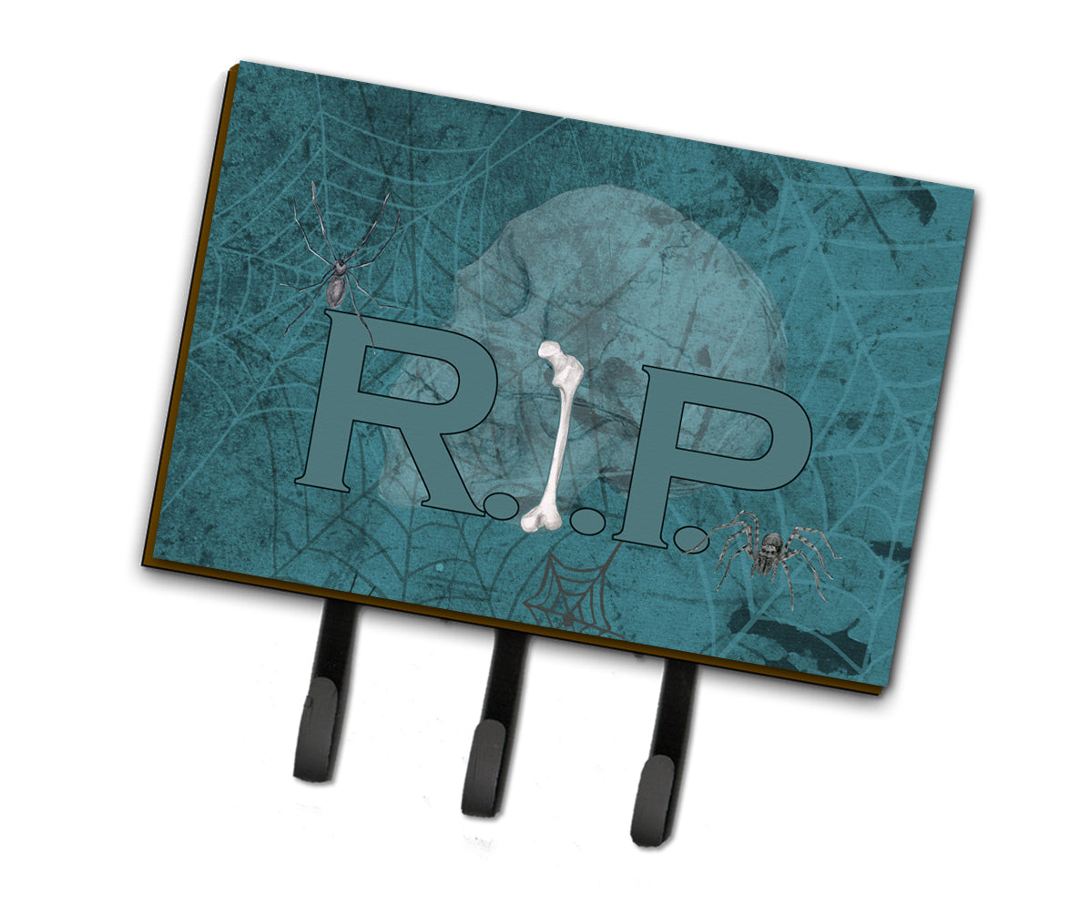 RIP Rest in Peace with spider web Halloween Leash or Key Holder