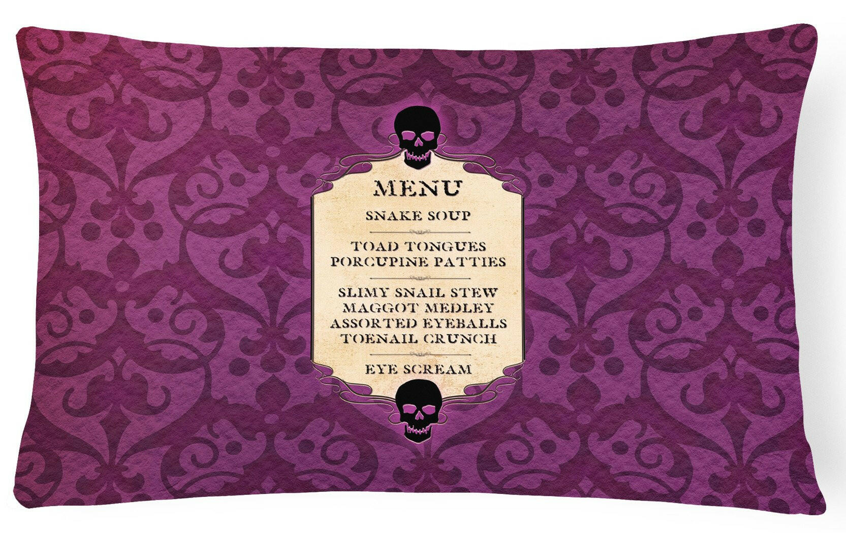 Goulish Menu including Eye Screen Snake soup Halloween   Canvas Fabric Decorative Pillow by Caroline's Treasures