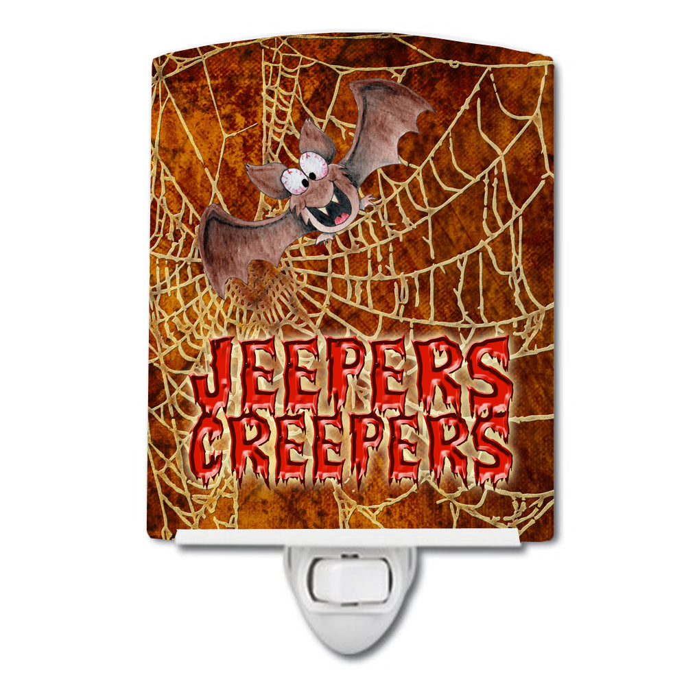 Jeepers Creepers with Bat and Spider web Halloween Ceramic Night Light SB3018CNL - the-store.com