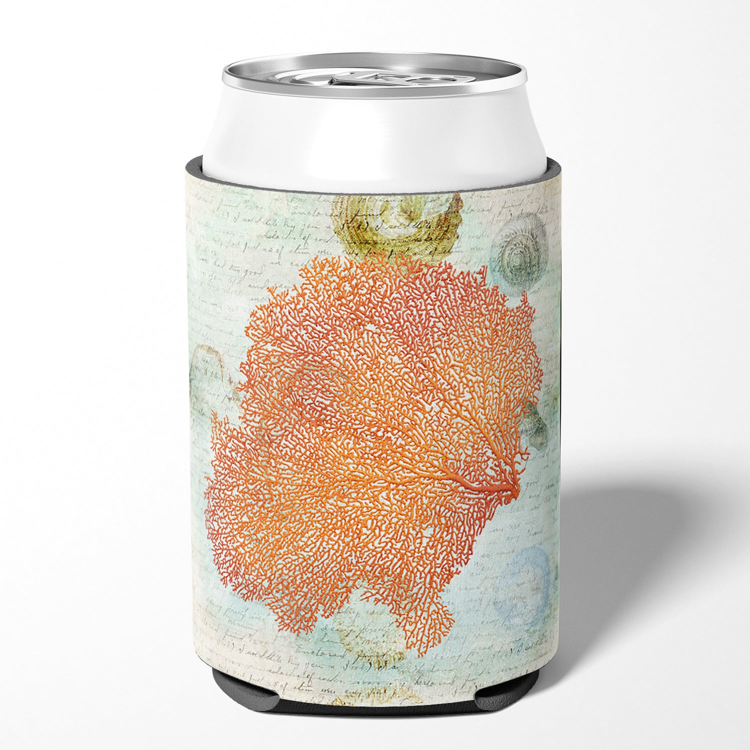 Coral Pink Can or Bottle Beverage Insulator Hugger.