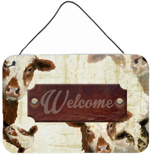 Welcome cow Aluminium Metal Wall or Door Hanging Prints SB3065DS812 by Caroline's Treasures
