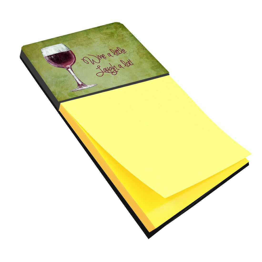 Wine a little laugh a lot Refiillable Sticky Note Holder or Postit Note Dispenser SB3067SN by Caroline's Treasures
