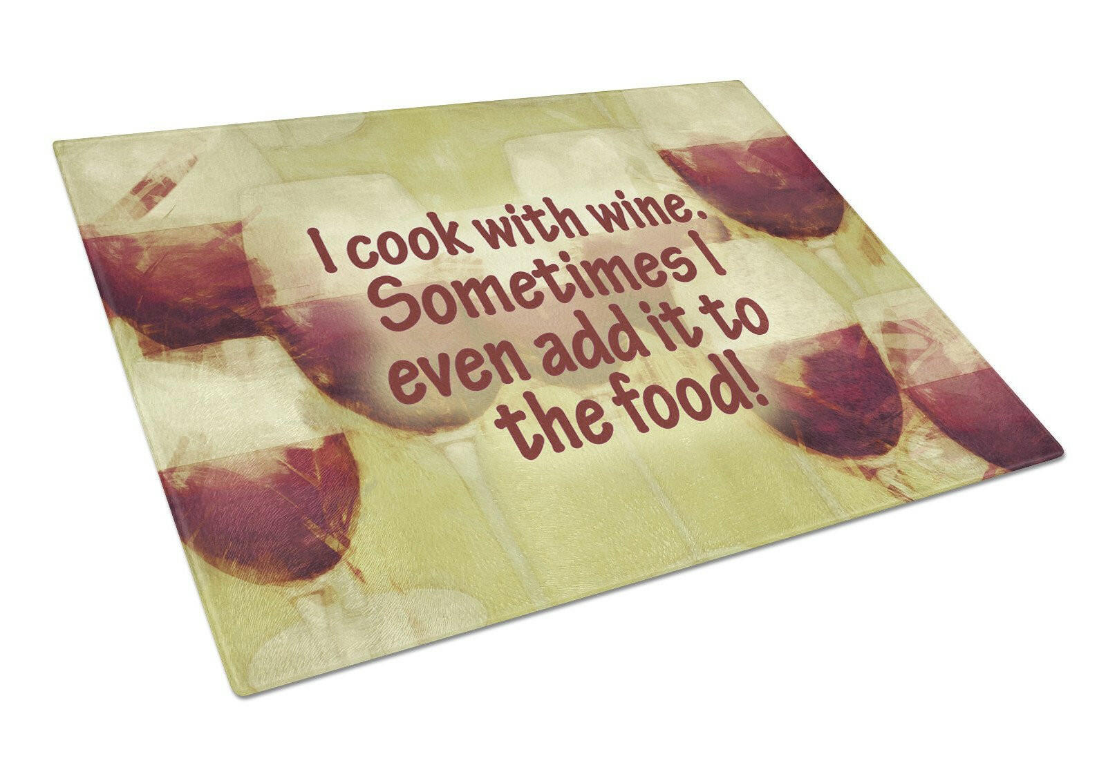 I cook with wine Glass Cutting Board Large Size SB3069LCB by Caroline's Treasures