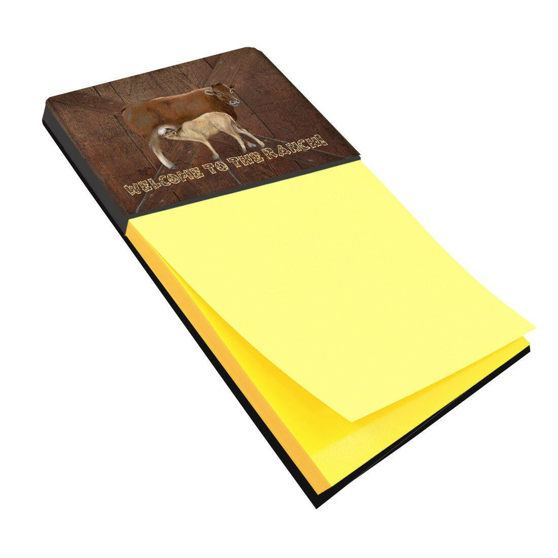 Welcome to the Ranch with the Cow and Baby Refiillable Sticky Note Holder or Postit Note Dispenser SB3084SN by Caroline's Treasures