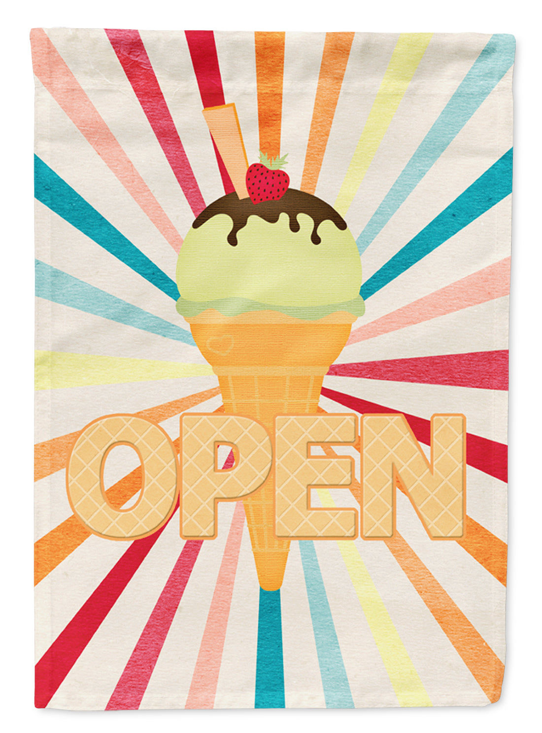 Ice Cream shop or stand Open Flag Canvas House Size SB3113CHF