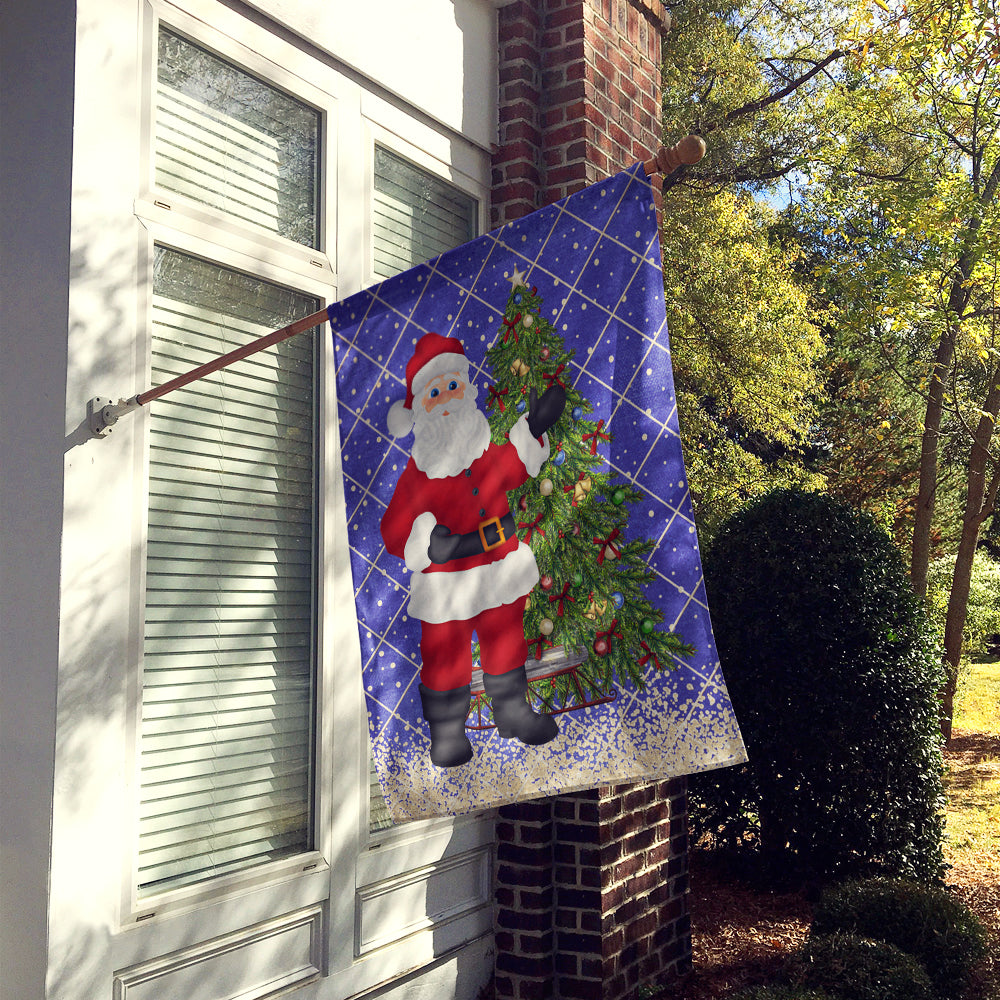 Santa Claus and Christmas Tree Flag Canvas House Size SB3114CHF