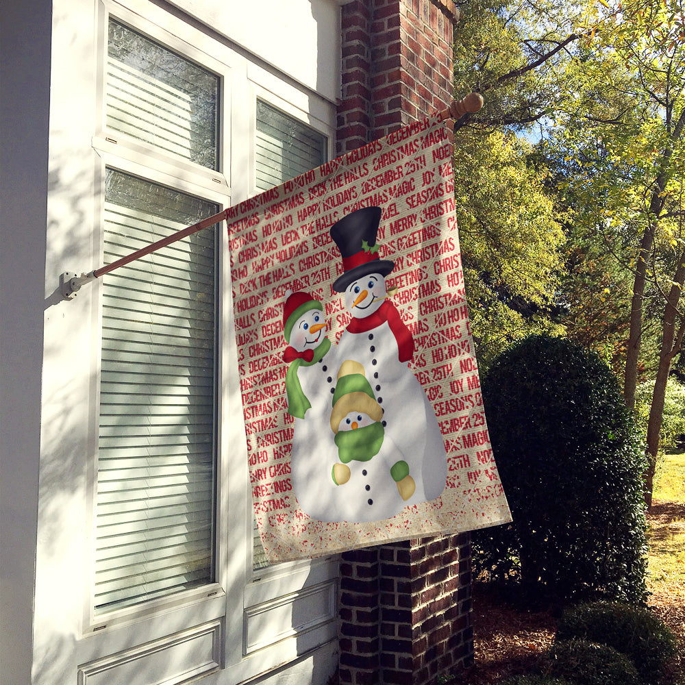 Snowman Family Snowpeople Flag Canvas House Size SB3116CHF