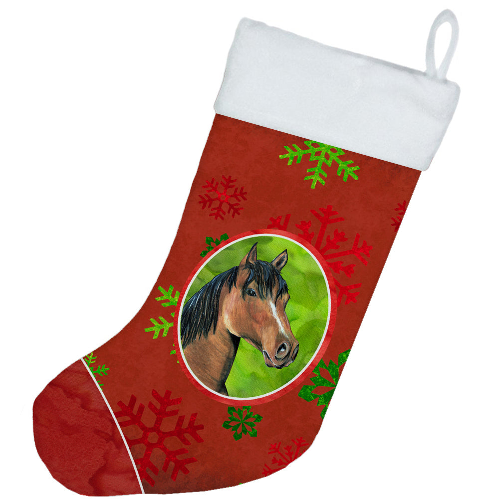 Horse Red Snowflakes Holiday Christmas  Christmas Stocking SB3124-CS