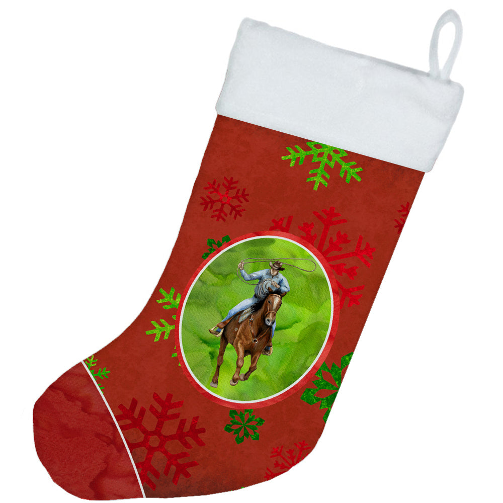 Horse Roper Red Snowflakes Holiday Christmas  Christmas Stocking SB3127-CS
