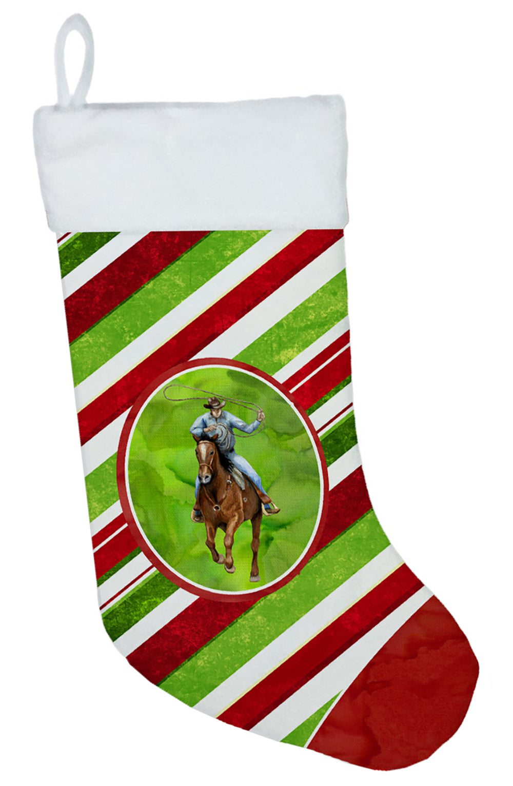 Horse Roper Candy Cane Holiday Christmas Christmas Stocking SB3138-CS