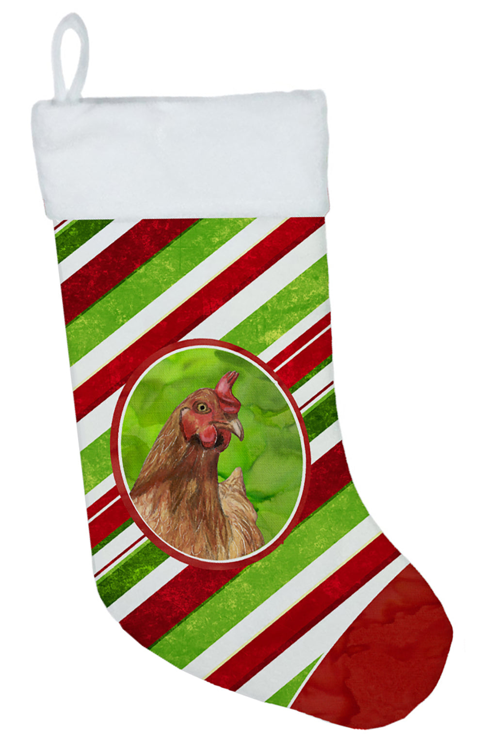 Chicken Candy Cane Holiday Christmas Christmas Stocking SB3140-CS