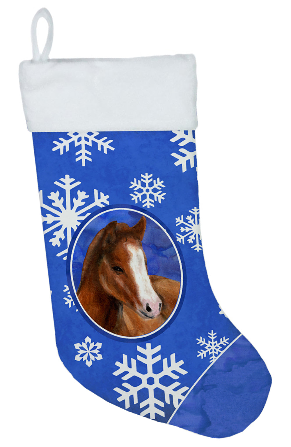 Horse Foal Winter Snowflakes Holiday Christmas Stocking SB3142-CS