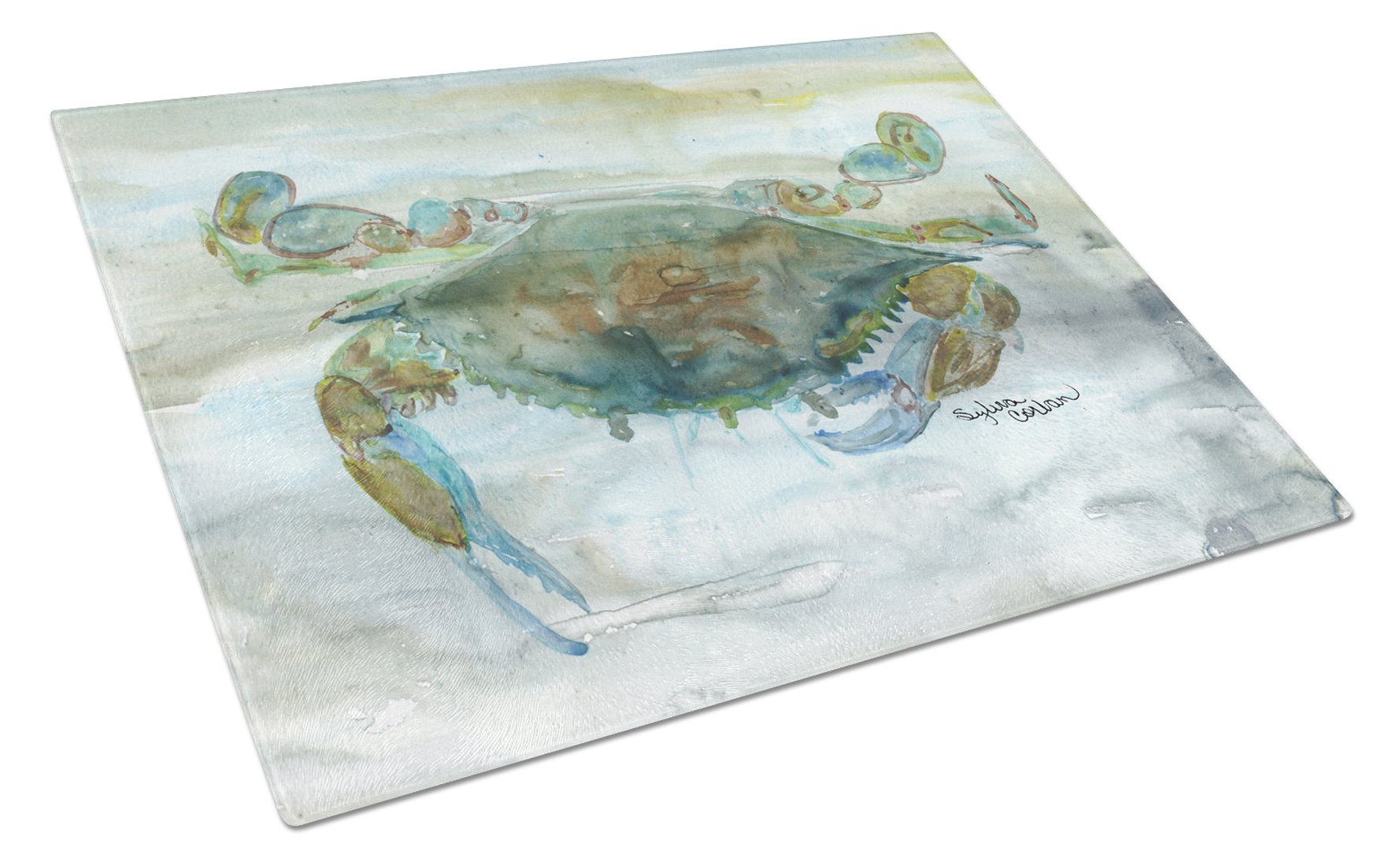 Crab a leg up Watercolor Glass Cutting Board Large SC2002LCB by Caroline's Treasures