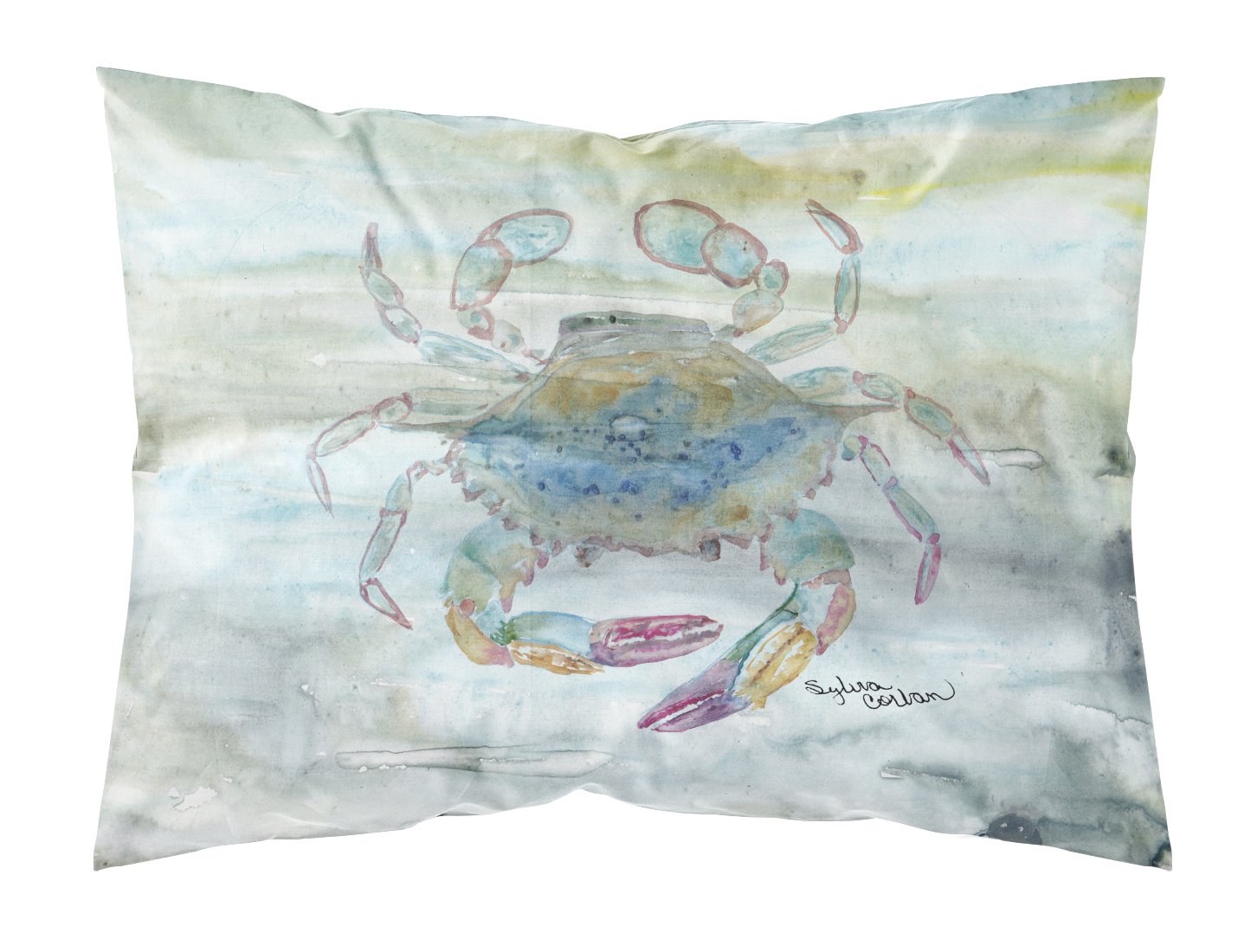 Female Blue Crab Watercolor Fabric Standard Pillowcase SC2005PILLOWCASE by Caroline's Treasures