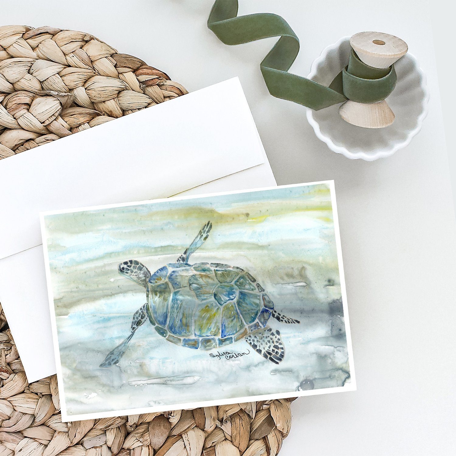 Buy this Sea Turtle Watercolor Greeting Cards and Envelopes Pack of 8