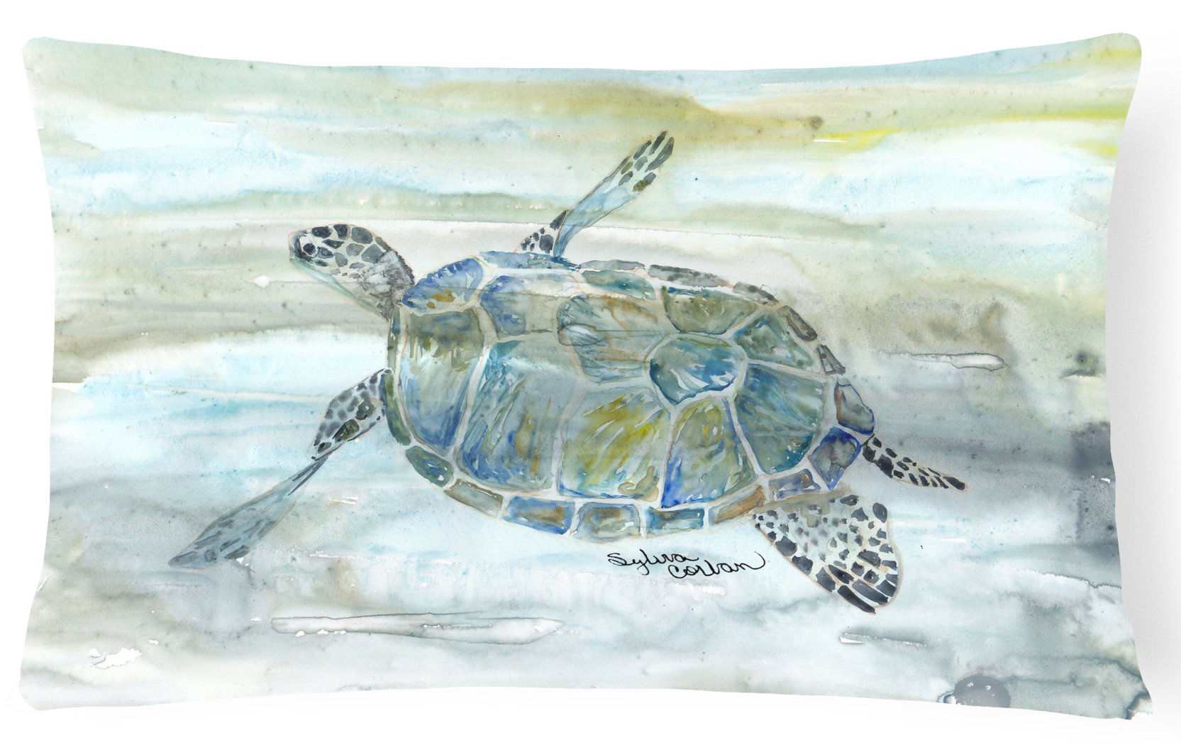Sea Turtle Watercolor Canvas Fabric Decorative Pillow SC2006PW1216 by Caroline's Treasures