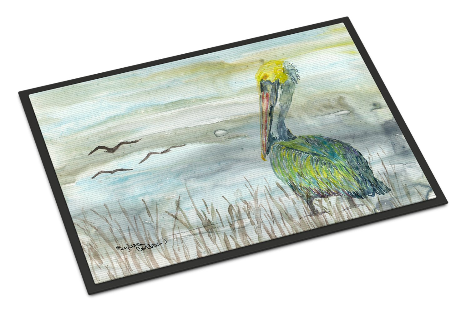 Pelican Watercolor Indoor or Outdoor Mat 24x36 SC2008JMAT by Caroline's Treasures