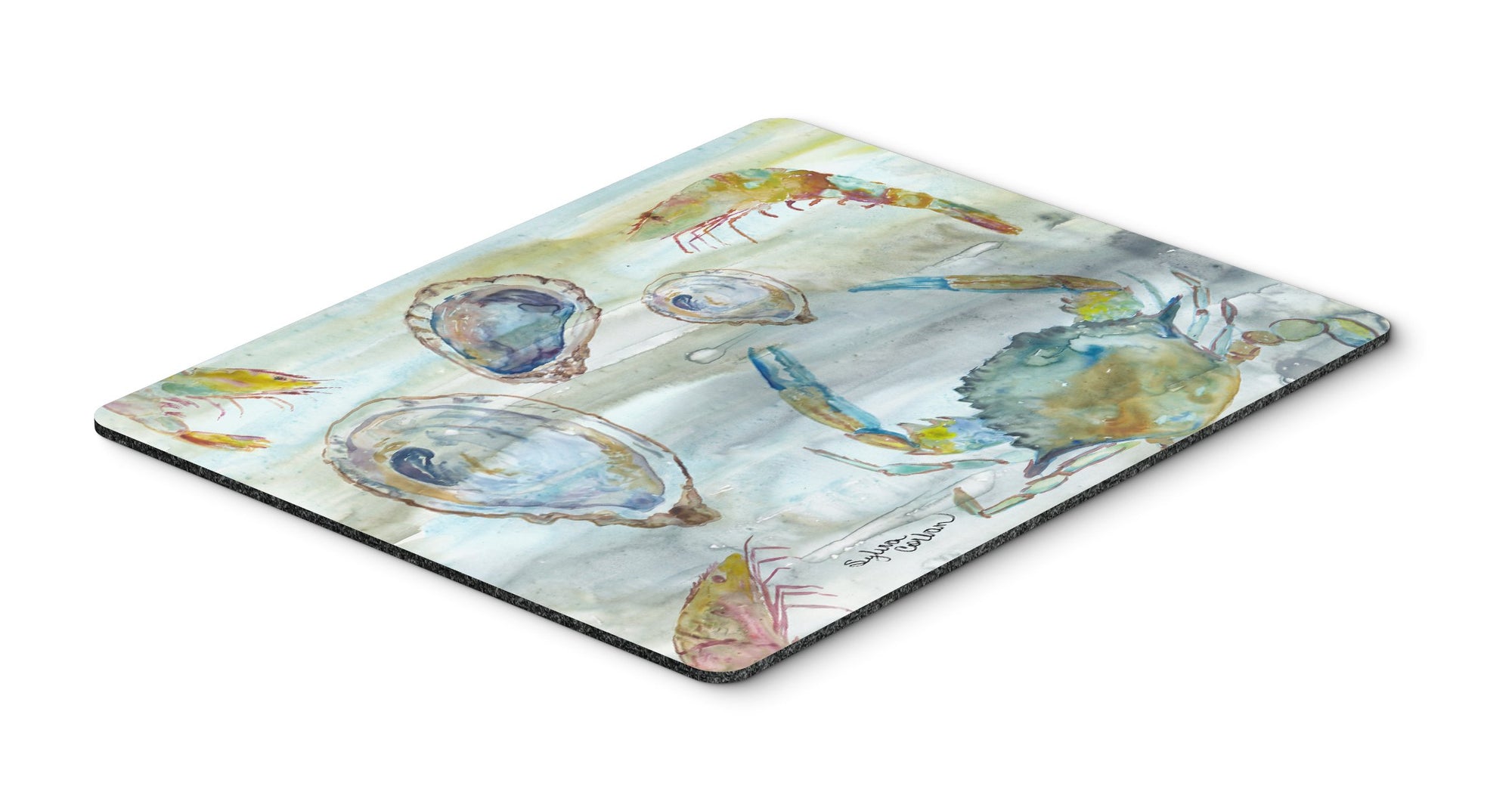 Crab, Shrimp and Oyster Watercolor Mouse Pad, Hot Pad or Trivet SC2010MP by Caroline's Treasures