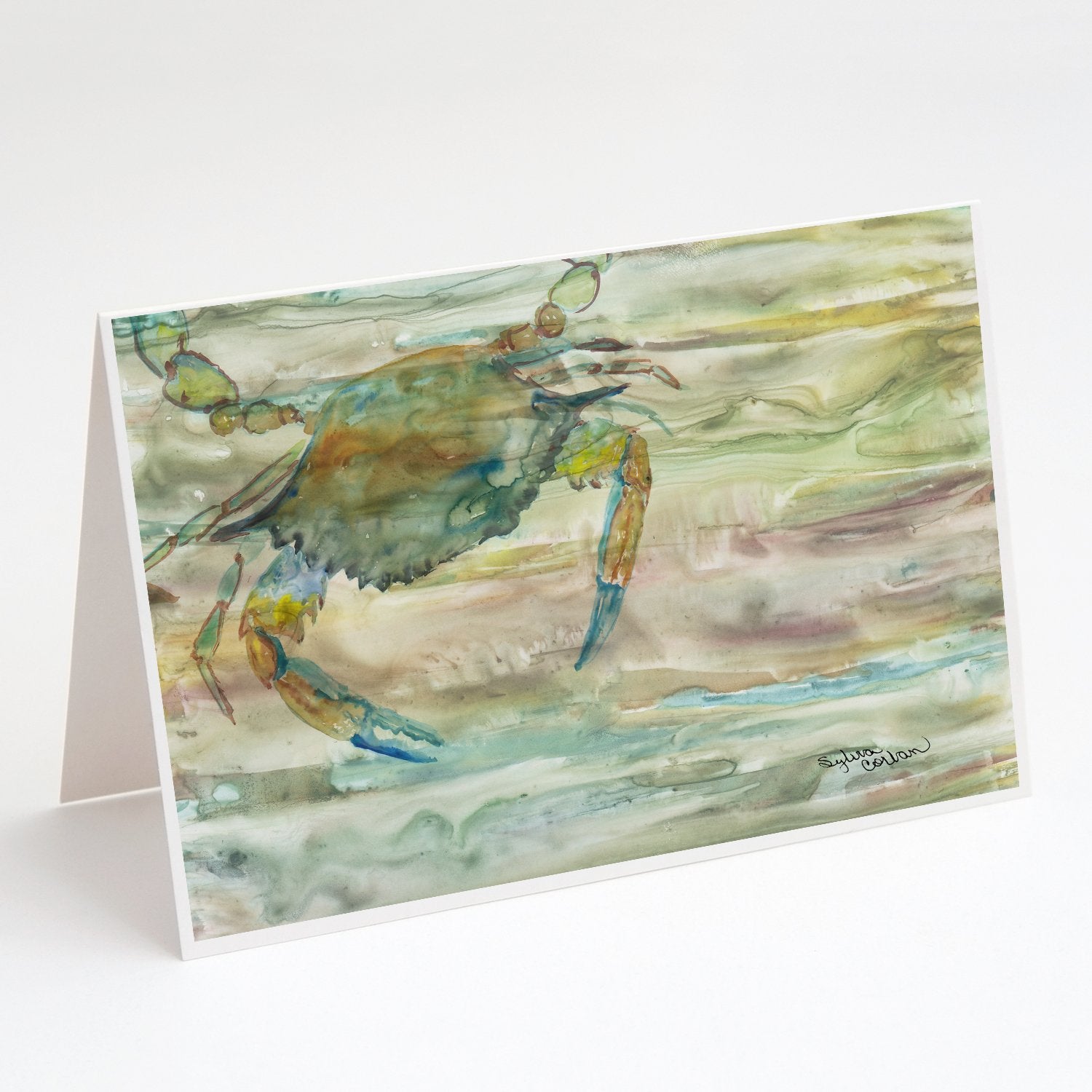 Buy this Blue Crab Sunset Greeting Cards and Envelopes Pack of 8