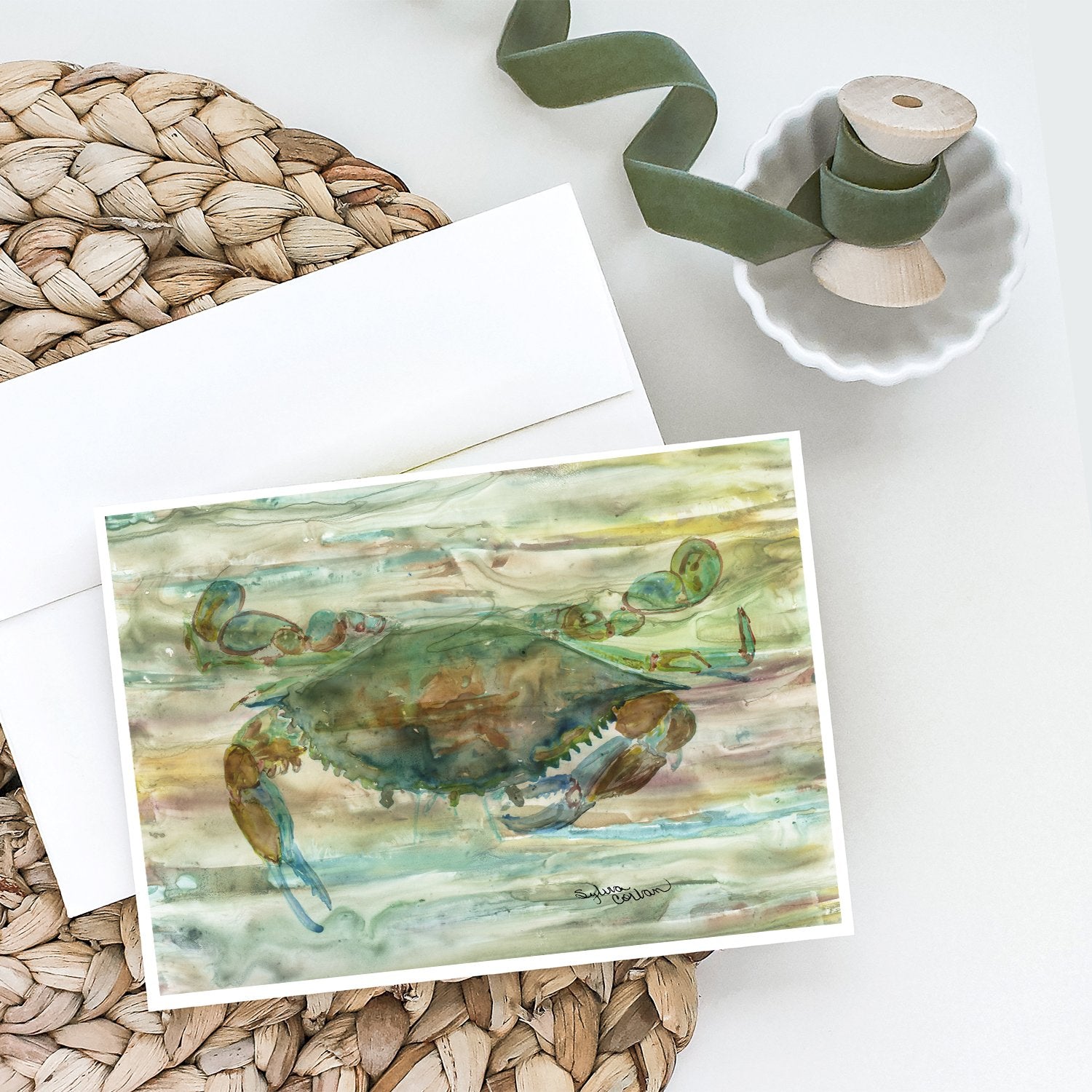 Buy this Crab a leg up Sunset Greeting Cards and Envelopes Pack of 8