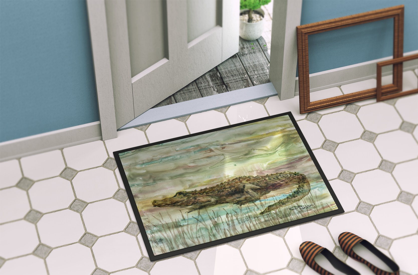 Alligator Sunset Indoor or Outdoor Mat 24x36 SC2016JMAT by Caroline's Treasures
