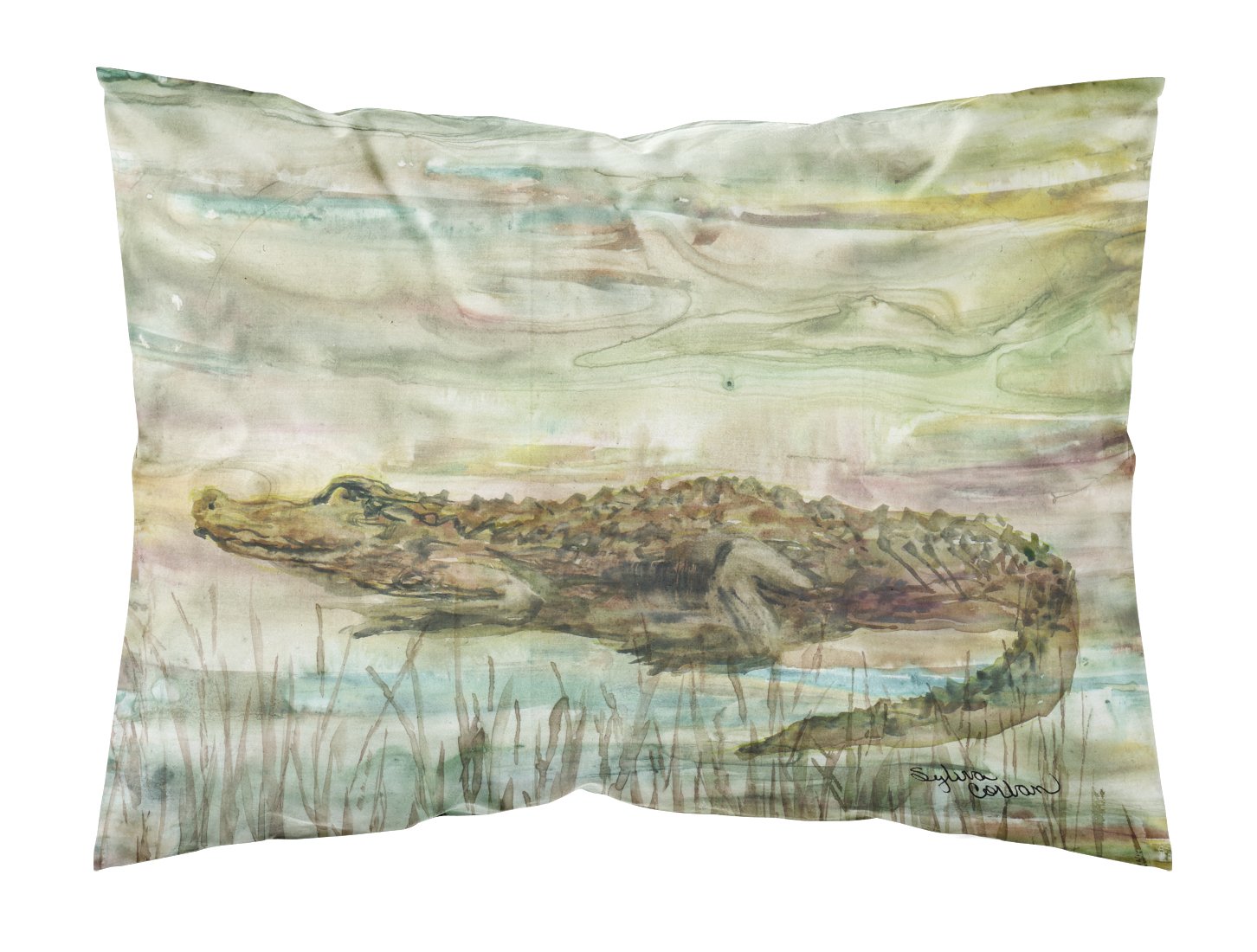 Alligator Sunset Fabric Standard Pillowcase SC2016PILLOWCASE by Caroline's Treasures