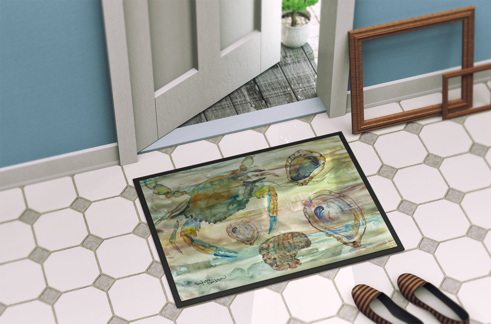 Crab, Shrimp and Oyster Sunset Indoor or Outdoor Mat 24x36 SC2017JMAT by Caroline's Treasures