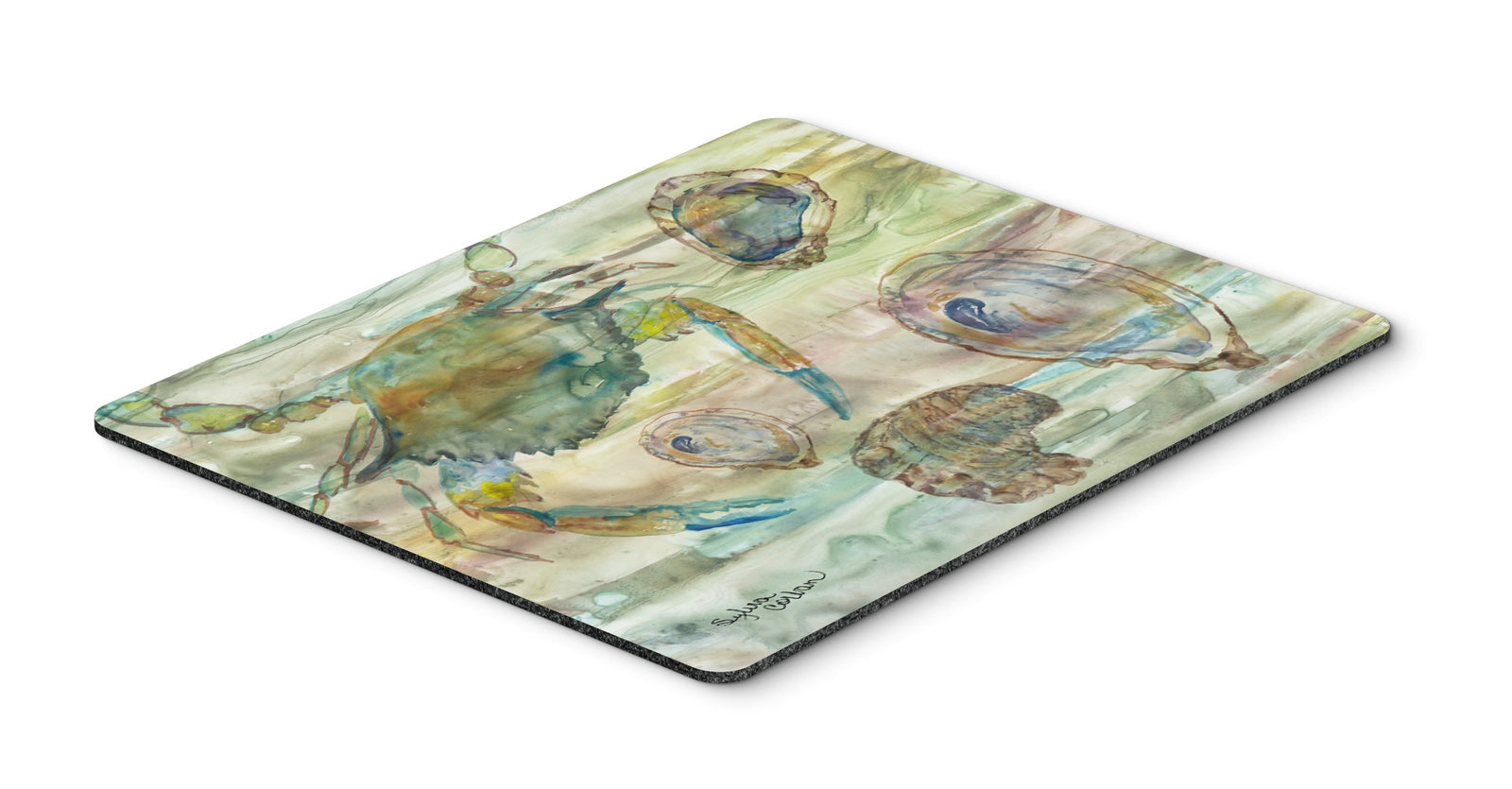 Crab, Shrimp and Oyster Sunset Mouse Pad, Hot Pad or Trivet SC2017MP by Caroline's Treasures