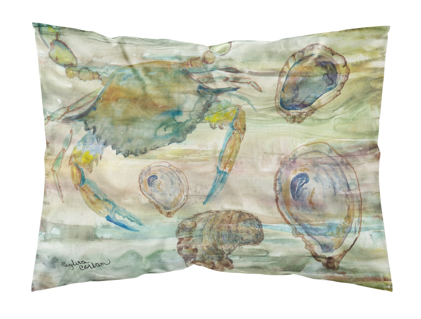 Crab, Shrimp and Oyster Sunset Fabric Standard Pillowcase SC2017PILLOWCASE by Caroline's Treasures