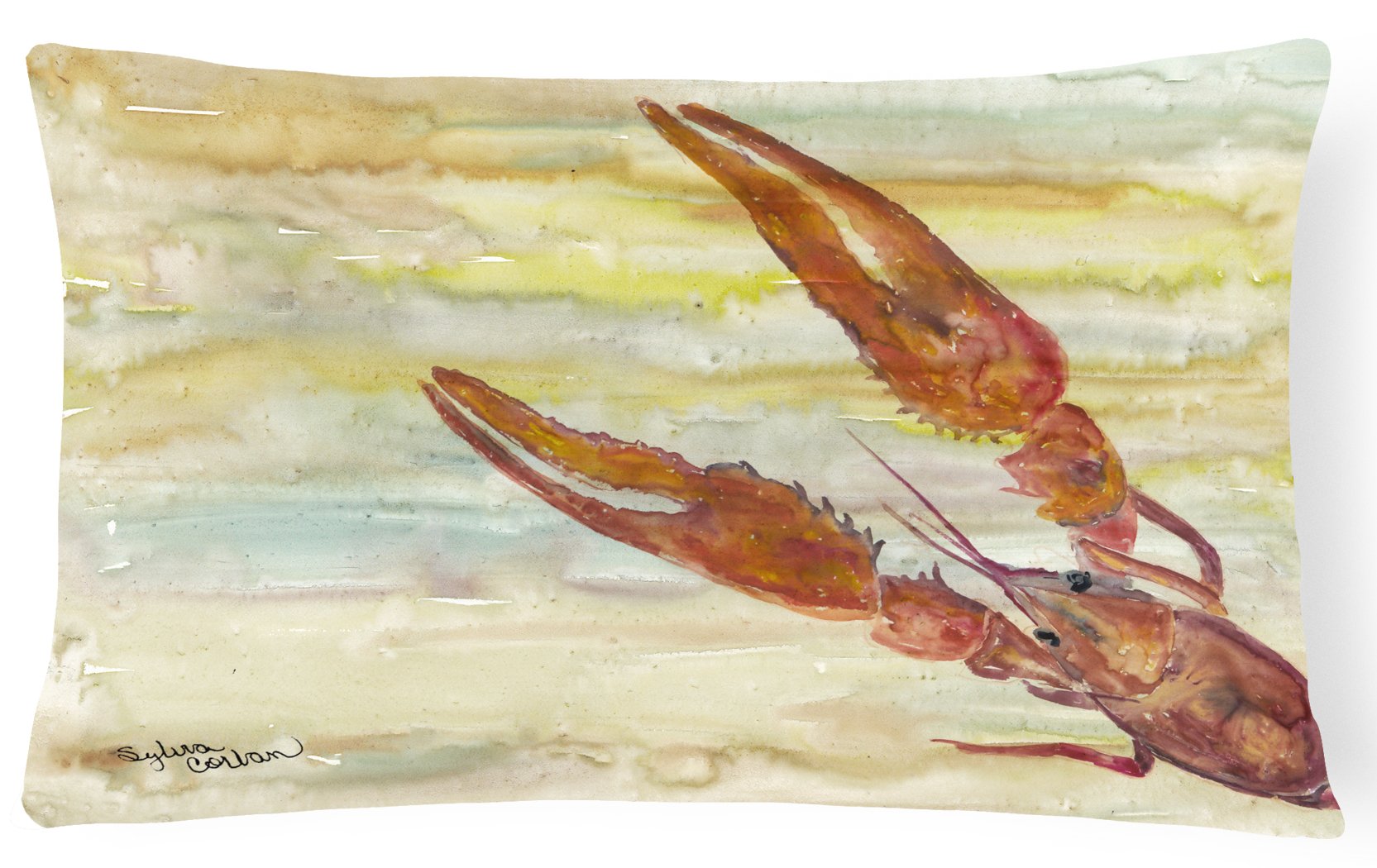 Crawfish Yellow Sky Canvas Fabric Decorative Pillow SC2021PW1216 by Caroline's Treasures