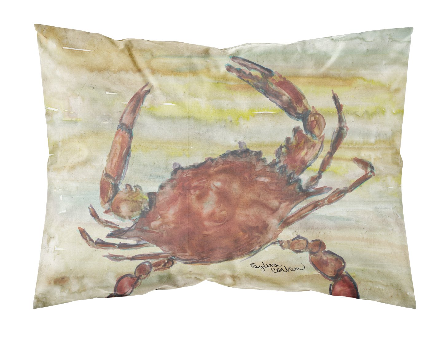 Cooked Crab Yellow Sky Fabric Standard Pillowcase SC2022PILLOWCASE by Caroline's Treasures