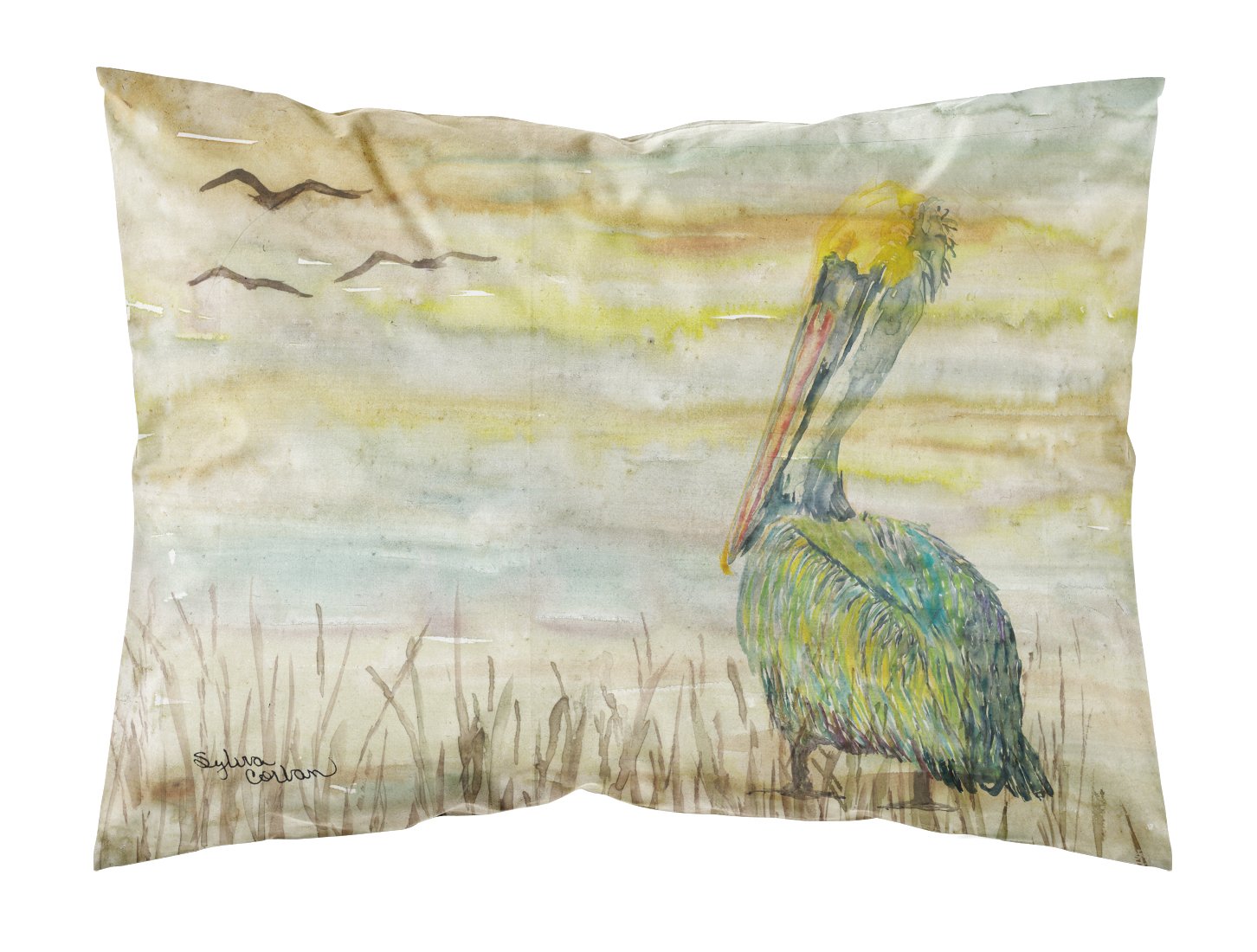 Pelican Yellow Sky Fabric Standard Pillowcase SC2024PILLOWCASE by Caroline's Treasures